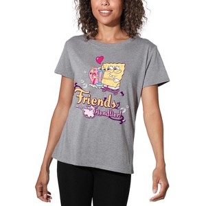 Women's SpongeBob Squarepants And Gary Best Friends Valetine's Day Loose T-Shirt - 1 of 4