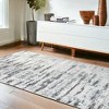 HomeRoots 4' X 6' Black and Silver Abstract Washable Non Skid Area Rug - 2 of 4