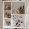 FUFU&GAGA Modern Multi - functional White Decorative Storage Cabinet with Mirror and Display Shelves - 3 of 4