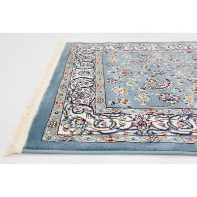 Narenj Blue Rectangular Stain-Resistant Indoor Rug