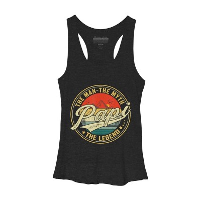 Women's Design By Humans Vintage Sunset Papi, The Man, Myth, Legend By COVI Racerback Tank Top