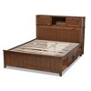 Queen Riko Wood Platform Storage Bed Walnut - Baxton Studio: Rubberwood Frame, No Box Spring Needed - 4 of 4