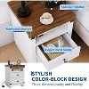 Coucheta Modern Rustic Nightstand - with Charging Station, 2 Drawers & Open Shelf, USB Ports & AC Outlets for Bedroom, White, Single or Set of 2 - 3 of 4