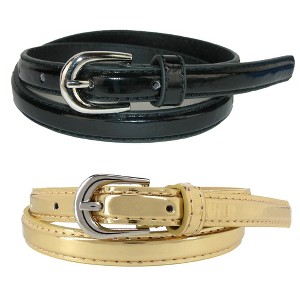 CTM Kid's Skinny Dress Belt (Pack of 2 Colors) - 1 of 4