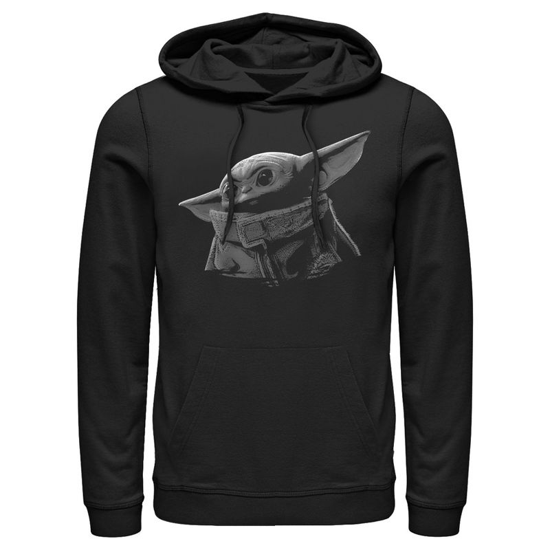 Men's Star Wars The Mandalorian The Child Shadow Pull Over Hoodie, 1 of 5