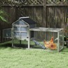 AZL1 Life Concept Pet Crates and Houses Outdoor Chicken Coop, Wooden Hen House with Nesting Box, Ramp, Pull-Out Tray, Gray, 79.92"*24.21”*40.16" - 2 of 4