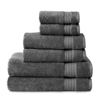 6pc Organic Towel Set Monument - Martha Stewart