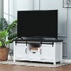 LuxenHome Modern Farmhouse White with Dark Brown 47.3" Wide TV Stand for TVs Up To 55-Inch - 3 of 4