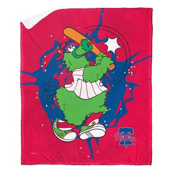 50"x60" MLB Philadelphia Phillies Mascot 2 Layer Silk Touch Faux Shearling Throw Blanket