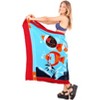 LA LEELA Women's Summer Sarongs Bikini Vacation Wrap Pareos Beach Dress Cover Ups Swimsuit Beachwear Women Sarong for Swimwear One Size Blue, Fish - 4 of 4