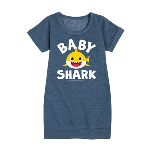 - Baby Shark - Baby Shark Graphic Short Sleeve Fleece Dress - 1 of 4