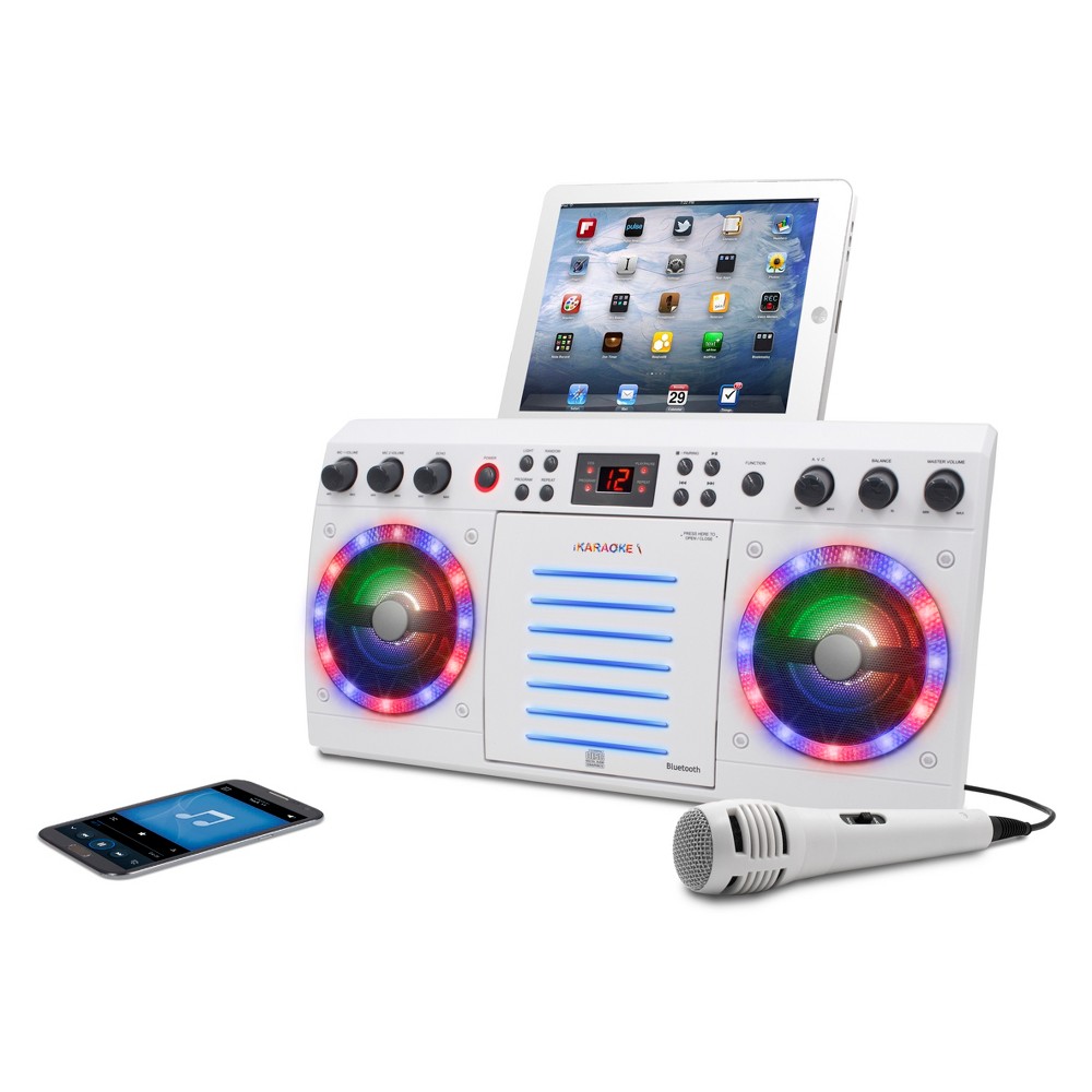 UPC 846933000157 product image for iKaraoke Bluetooth CD&G Karaoke Machine with Built-In Speakers - White | upcitemdb.com