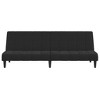 vidaXL Black Velvet 2-Seater Sleeper Loveseat - Convertible Sofa Bed with Wooden Frame for Living Room, Dorm, Studio - 4 of 4