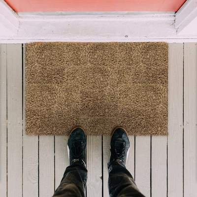 Brown Microfiber Medium Pile Non-Slip Indoor Door Mat 24x36