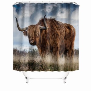 Highland Cattle Shower Curtains for Bathroom Waterproof Fabric Bath Curtain Durable Soft Stylish Bathroom Decor 72x72 Inch - 1 of 1