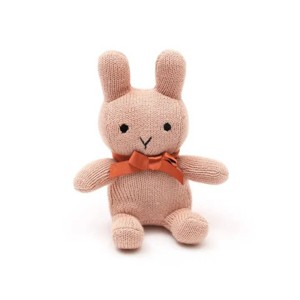TopComfy Baby and Toddler Learning Toys Knitted Stuffed Bunny Soft Toy Fine Knitted Texture Plush Belly Filling Baby Toy For Kids, Pink, 9"*6"*5" - 1 of 4