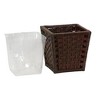 Woven Waste Basket, HandWoven Paper Rope with Removable Plastic Liner, Brown - 3 of 4