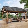 YARDSIGHT 11'x13' Hardtop Gazebo with Galvanized Steel Roof, Wooden Frame, Permanent Pavilion for Garden, Patio, Backyard, Lawn - 2 of 4