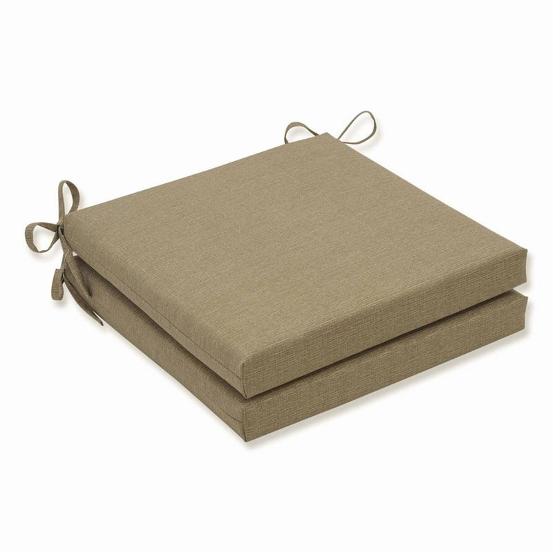 Monti Chino 2pc Indoor/Outdoor Squared Corners Seat Cushion - Pillow Perfect, 1 of 8