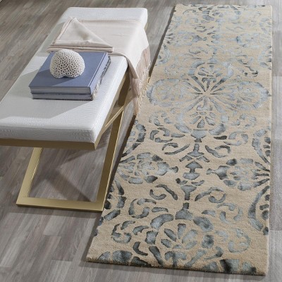 Camel Grey Hand-Tufted Wool Area Rug, 27" x 7"