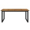 Garden Table Brown Solid Acacia wood, Powder-coated metal - 3 of 4