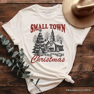 Small Town Christmas Vintage T‑Shirt, Rustic Winter Church Tee | OrnamentallyYou - 1 of 4