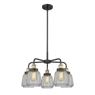 Chatham - 5 Light Stem Hung Chandelier In Art Deco Style-13.5 Inches Tall and 24.5 Inches Wide