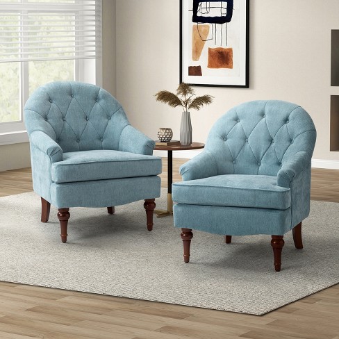 Set Of 2 Ignaz Comfy Living Room Armchair With Solid Wood Legs | Karat ...