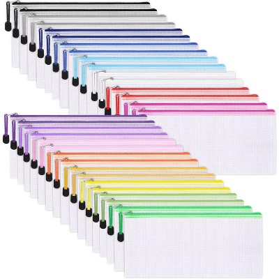 Paaaawaters Mesh Zipper Pouch 20pcs Inches Small Organizing Bags in 10 Colors for Travel Storage and Office Supplies Storage
