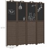 NicBex 4-Panel Room Divider Folding Privacy Screen with Black Boards & Wood Legs Partition for Home & Office - image 3 of 4