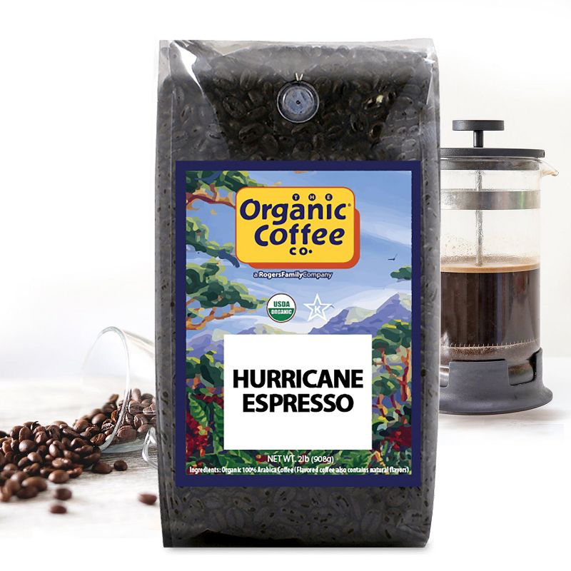 Organic Coffee Co., Hurricane Espresso, 2lb (32oz) Whole Bean Coffee, 4 of 6