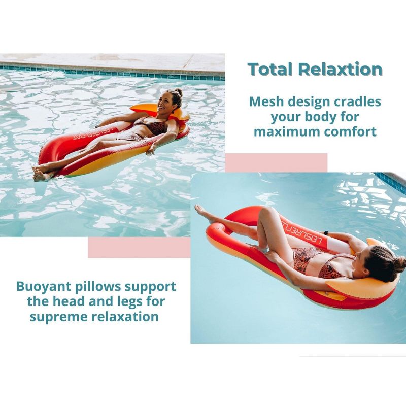 Toynk Inflatable Swimming Pool PVC Float Lounge Recliner | Red, 4 of 8