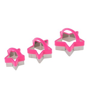 Unique Bargains Cookie Cutters Hanging Basket Star Cookie Mould Dishwasher Safe Stainless Steel Rose Red Silver Tone 1Set - 1 of 4
