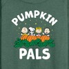 Women's - Peanuts - Pumpkin Pals Lightweight French Terry Wide Neck Long Sleeve Shirt - 2 of 4