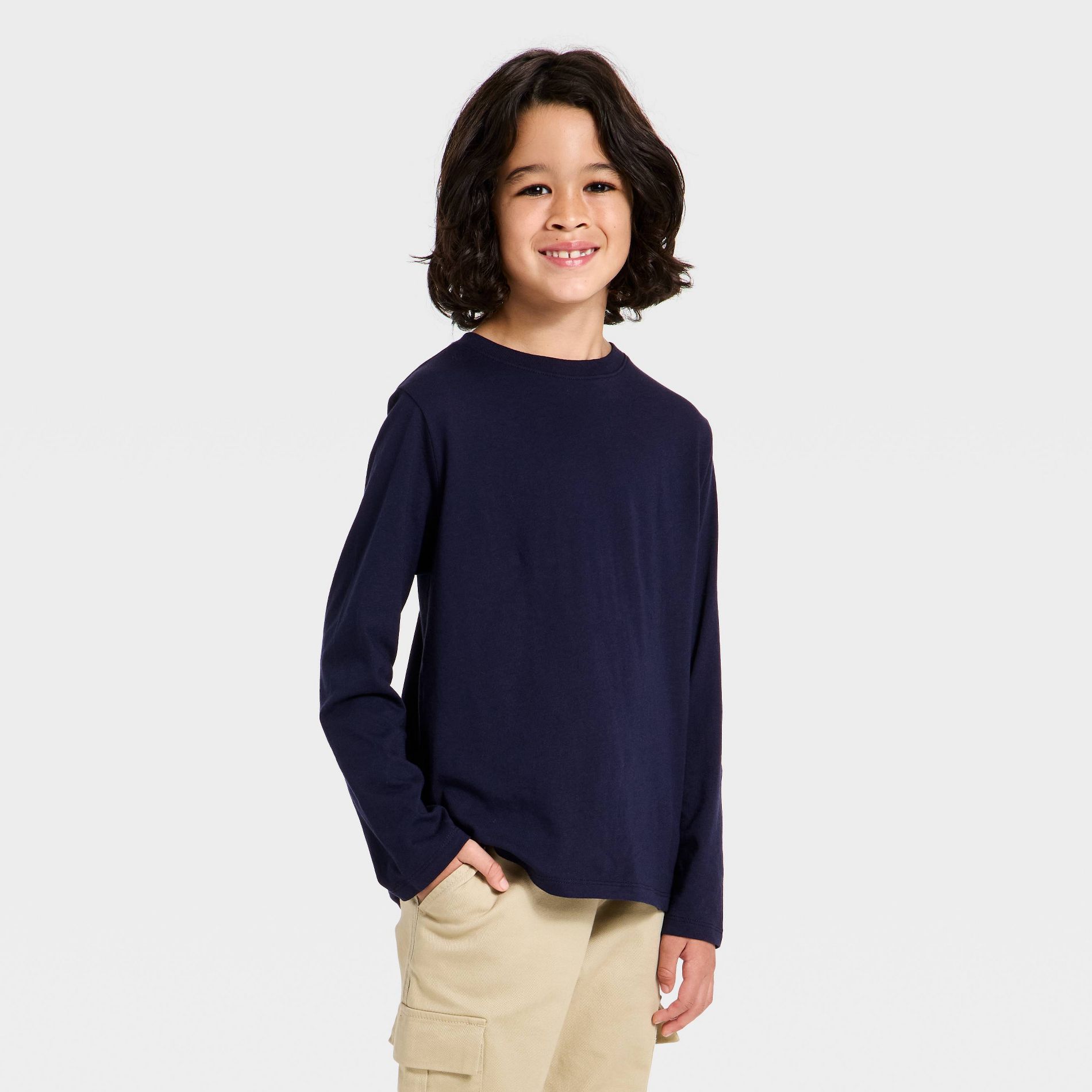 Boys' Long Sleeve Solid T-Shirt - Cat & Jack™