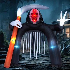 SYNCFUN 10 FT Halloween Inflatable Decoration, Grim Reaper Archway with Built-in LEDs for Outdoor Decoration Yard Garden Lawn Holiday Party Decoration - 1 of 4