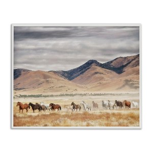 Stupell Industries Wild Horses Roaming Across Western Landscape Framed Giclee Art - 1 of 4