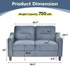 INFURNIC Sofas Comfortable Sectional Couch Plush Cushions Modern Design Sturdy Frame for Living Room Bedroom Office, Grey, 54.3"*29.1"*34.4" - 3 of 3