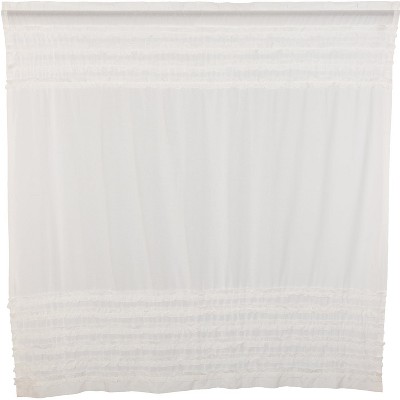 White Ruffled Sheer Petticoat Shower Curtain 72x72 VHC Brands