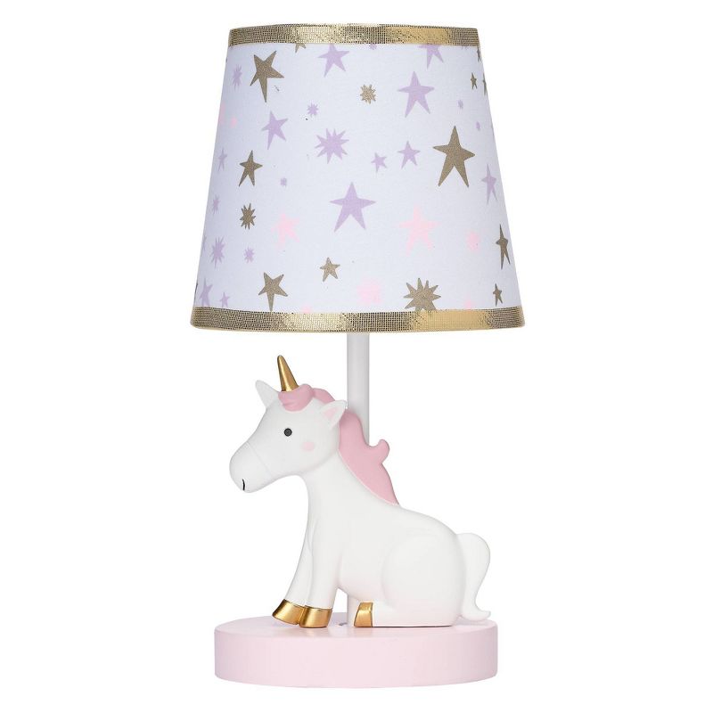 Bedtime Originals Lamp with Shade &#38; Bulb (Includes CFL Light Bulb) - Rainbow Unicorn, 1 of 5
