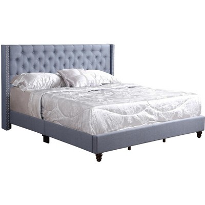 Passion Furniture Julie Cherry Tufted Upholstered Low Profile King ...