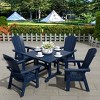 WestinTrends 5 Piece Outdoor Patio Dining Square Table and Curved Back Armchair Set - 2 of 2