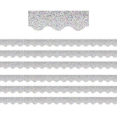 Teacher Created Resources Scalloped Border 2.19" x 210' Silver Sparkle (TCR8765-6)