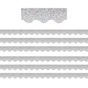 Teacher Created Resources Scalloped Border 2.19" x 210' Silver Sparkle (TCR8765-6) - 1 of 2