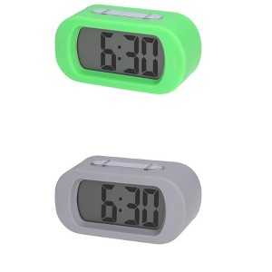 REGALWOVEN 2 Pcs Digital Battery Powered Big Numbers Display Oval Alarm Clock 5.4 x 2.6 x 2 Inches - 1 of 4