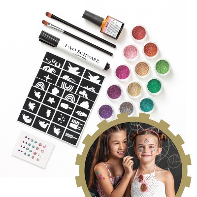 FAO Schwarz DIY Design Glitter Tattoo Studio - 28pcs