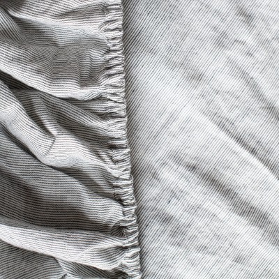 Twin Shadow Pinstripe French Linen Sheet Set