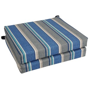 Blazing Needles, 20-inch by 19-inch Patterned Outdoor Spun Polyester Chair Cushions (Set of 2) - 1 of 2