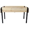 Wooden Rectangular Garden Planter, Outdoor Elevated Flower Bed, with Metal Legs for Balconies, Suitable for Growing Herbs, Flowers - 3 of 4