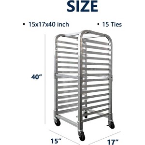 Aluminum Bun Pan Rack with Locking Wheels, Mobile Cooling Cart for ...